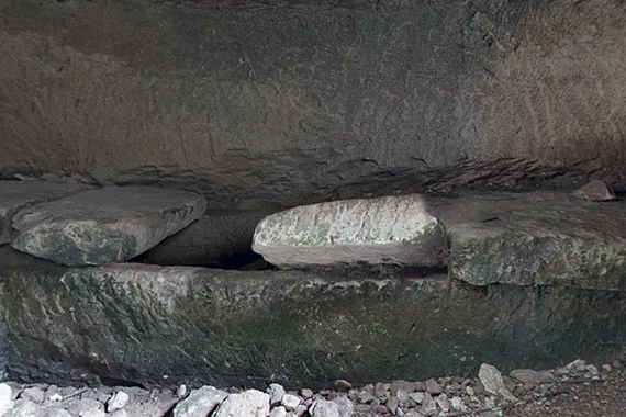 One of the three burial troughs